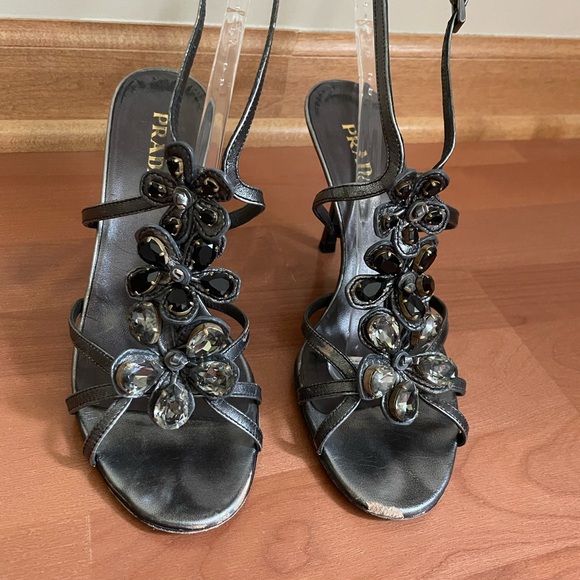 Prada 37.5 metallic & crystal heels - Picture 10 of 10